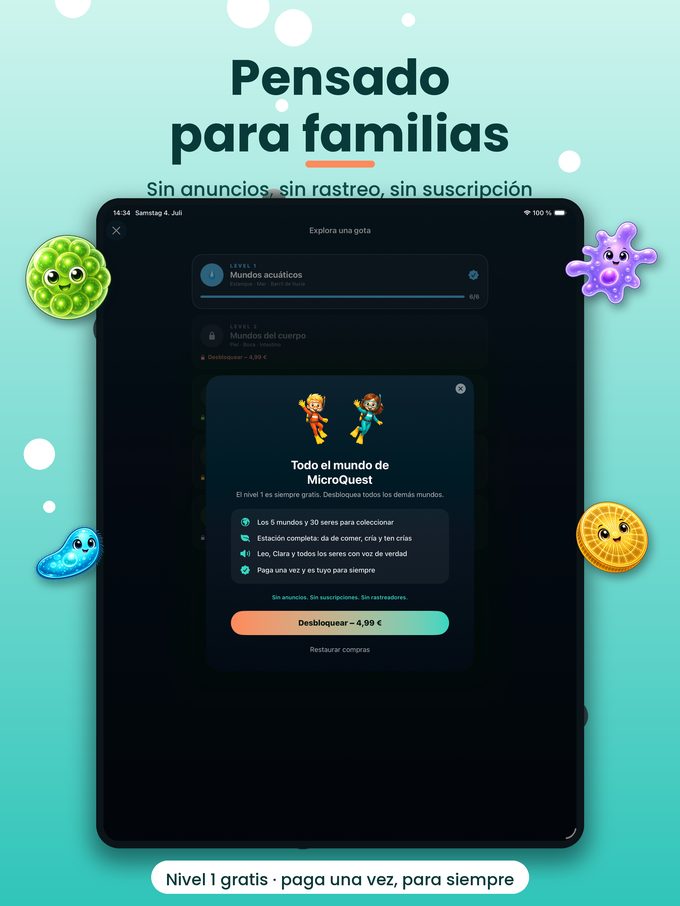 Pensado para familias en iPad